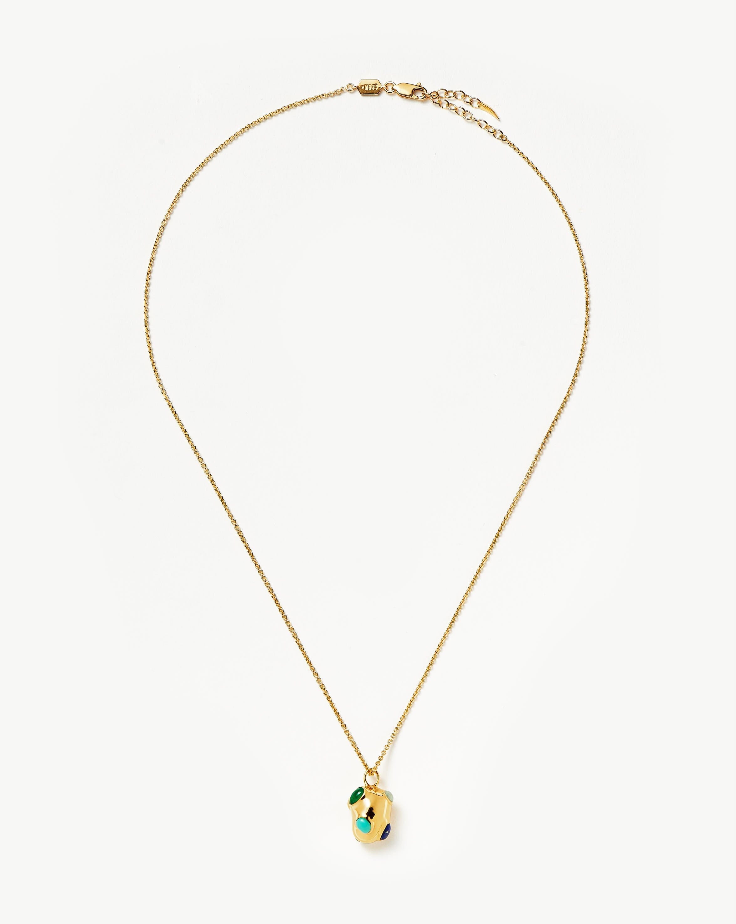 Missoma Jelly Heart Gemstone Charm Bracelet | 18ct Gold Plated/Multi Quartz