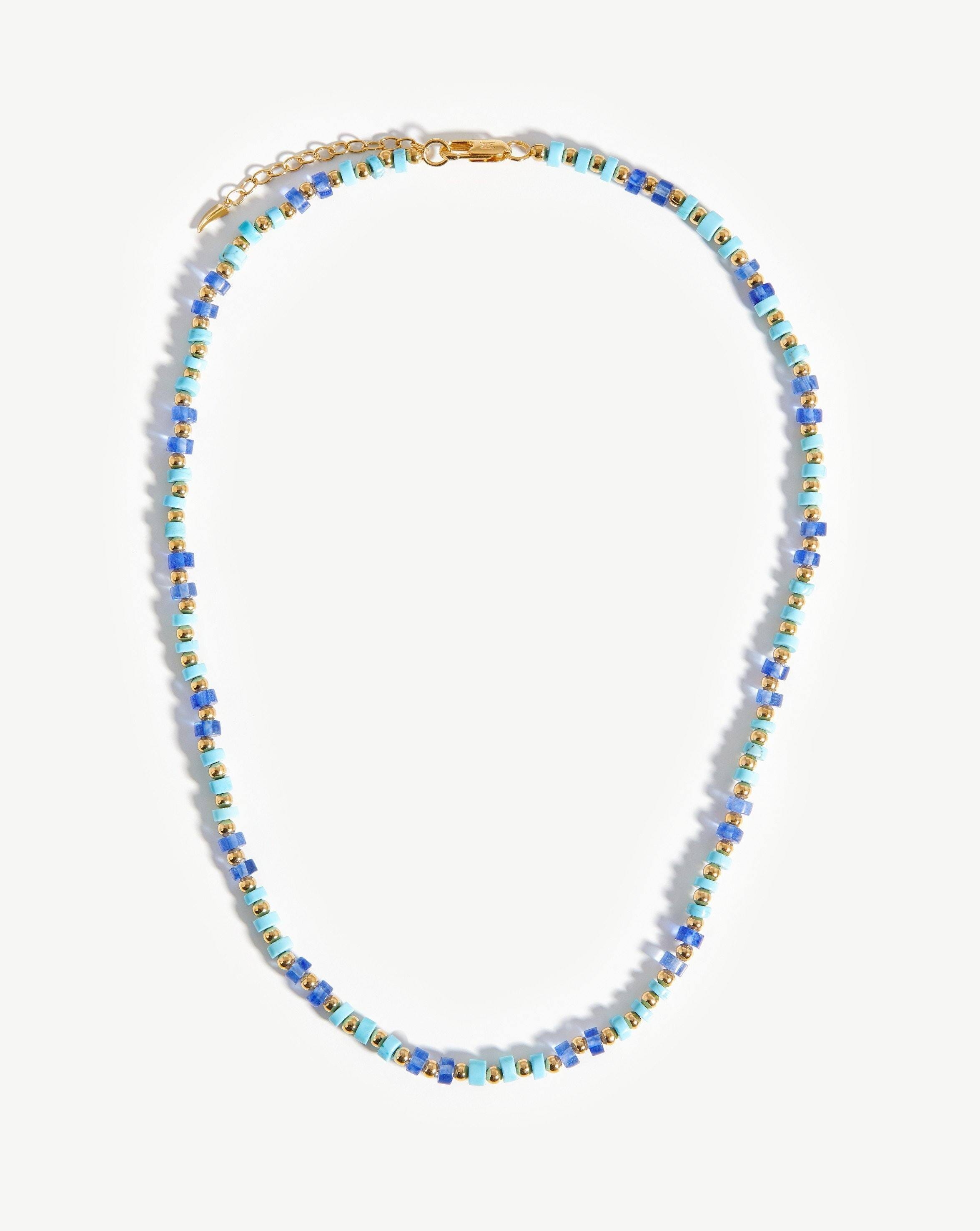 Missoma Medium Beaded Stack Necklace | Silver Plated/Black Onyx