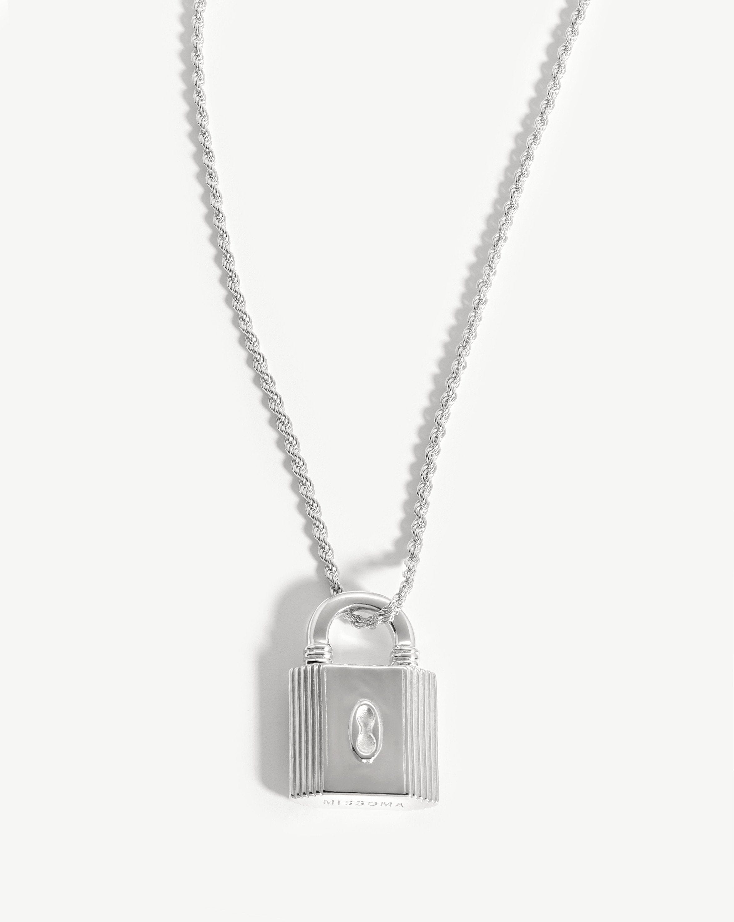 Missoma Mens Engravable Tag Pendant Necklace | Sterling Silver