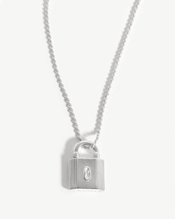 Silver Louis Vuitton Lock Necklace