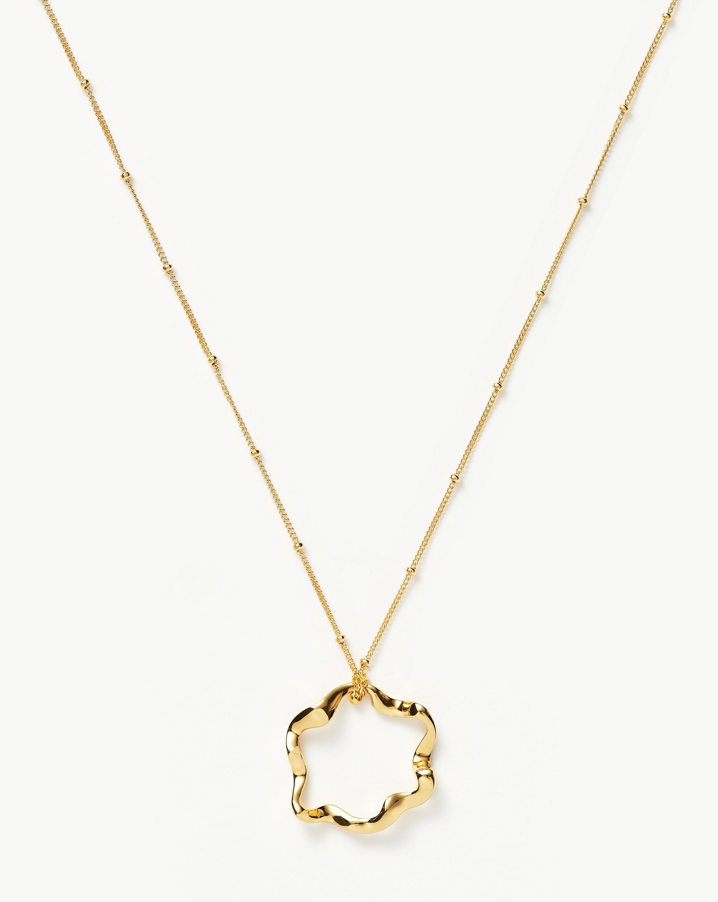 Love Heart Pendant Chain Necklace, 18ct Gold Plated Vermeil