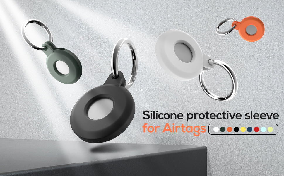 Aircovered AirTag Case with Keychain Loop Ring Holder Compatible