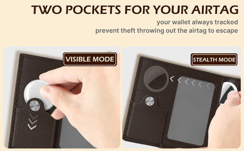 Typecase Black Leather RFID Blocking Mens Wallet with AirTag Holder -  Bi-Fold