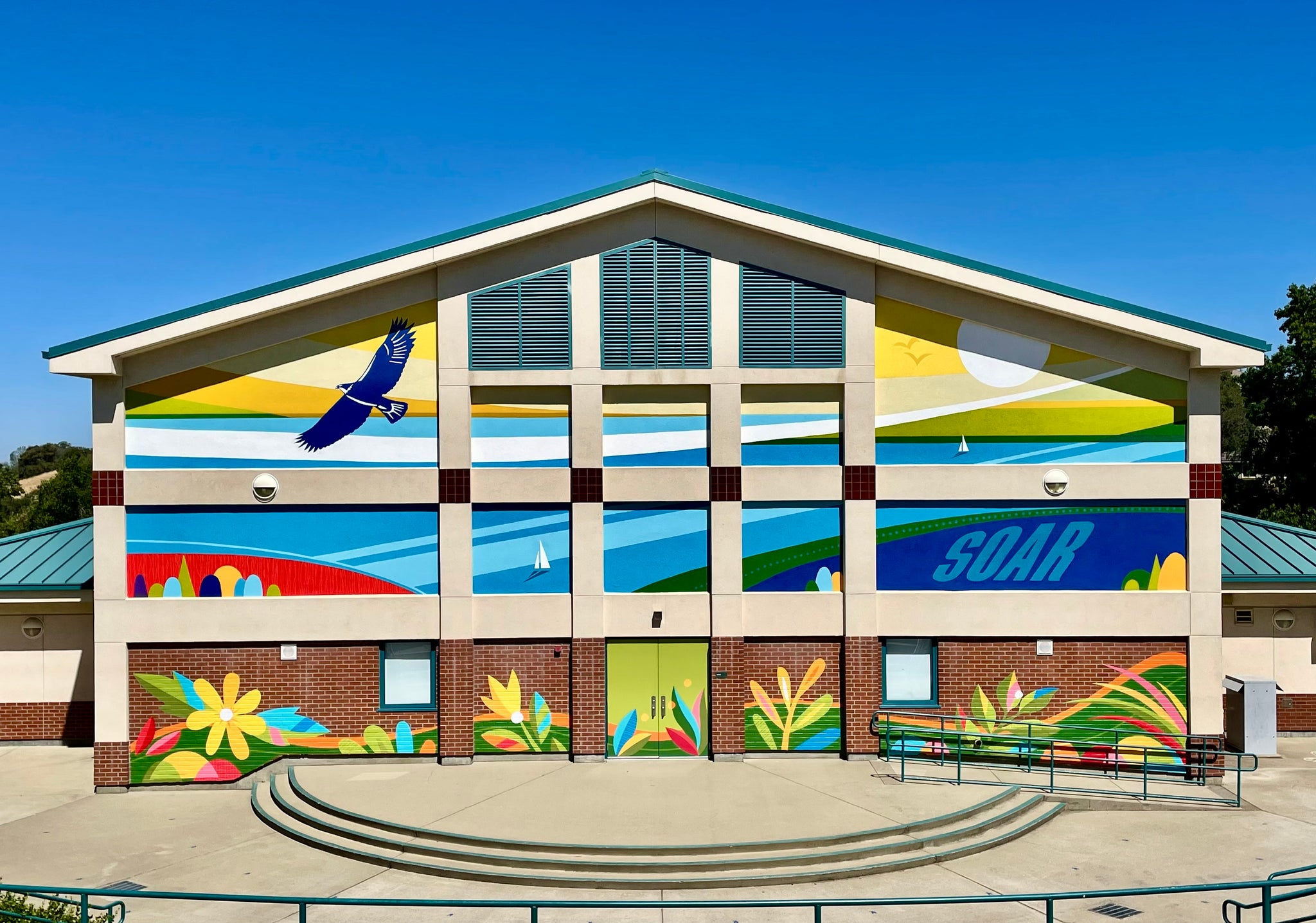 Lakeview Elementary School "SOAR" mural completed July 2022