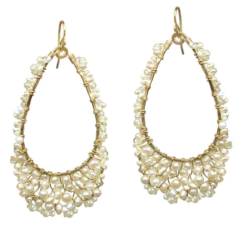 Ivory Pearl Earrings C105 by Calico Juno Designs, Bonnie Riconda