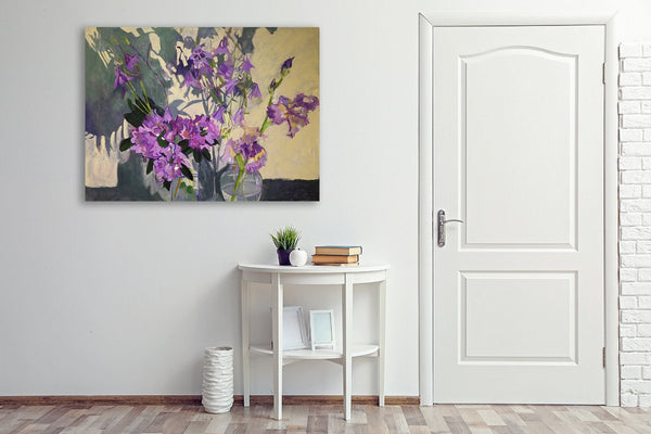 Flower-Paintings-Floral-Paintings-Lila-Bacon-Artist-Painter-Rhododendron-Iris-and-Shadows-Interior