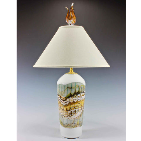 Opal Table Lamp by Gartner Blade Art Glass, Artisan-Crafted Hand-Blown Glass Table Lamps