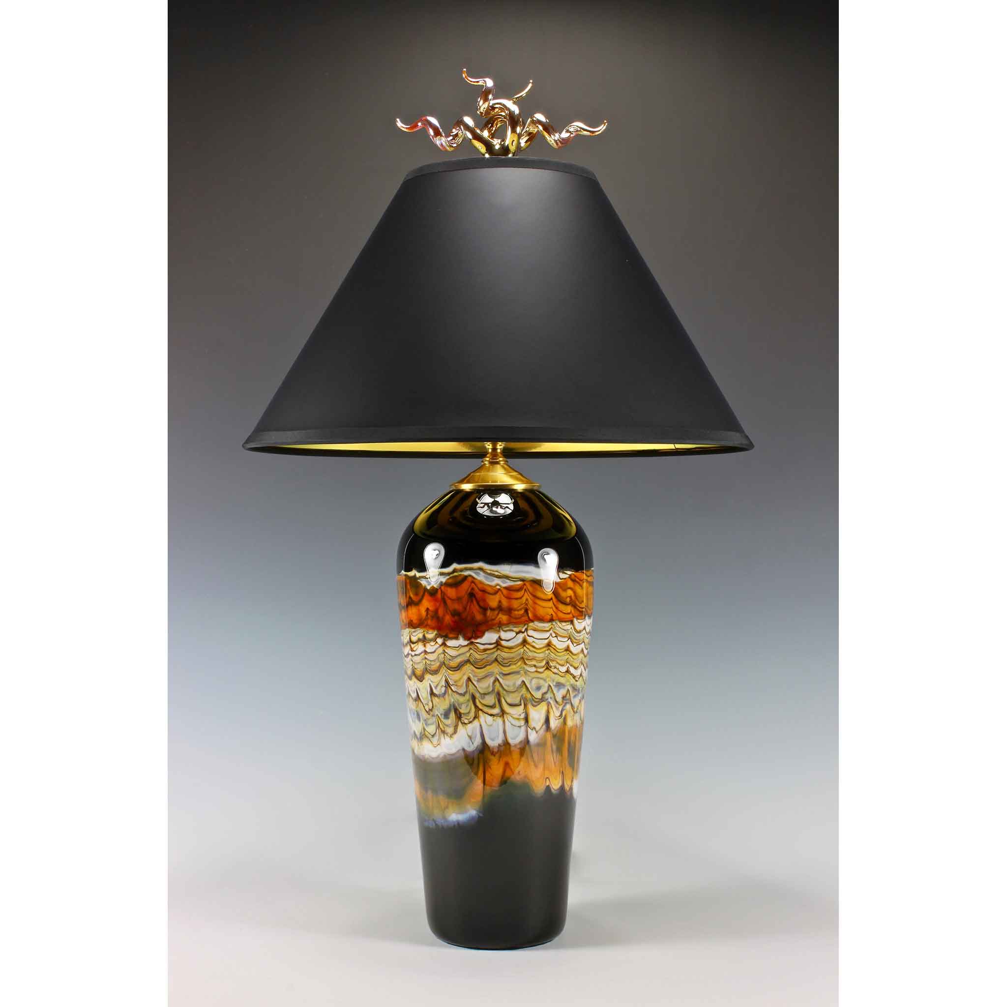 OPAL TALL TABLE LAMP IN TANGERINE by GARTNER BLADE AMERICAN ART GLASS