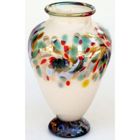 Earth Urn Glass Vase With Foot by Glass Rocks Dottie Boscamp, Artistic, Artisan-Crafted Hand-Blown Glass Vases-Vessels