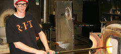 Jake Pfeifer, Hot Glass Alley Profile in Studio Blowing Glass