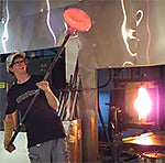 Jake Pfeifer, Hot Glass Alley Profile in Studio Blowing Glass