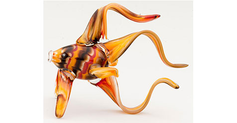 Mike (Michael) Hudson Glass Artist, Artisan Handblown Art Glass Angel Fish