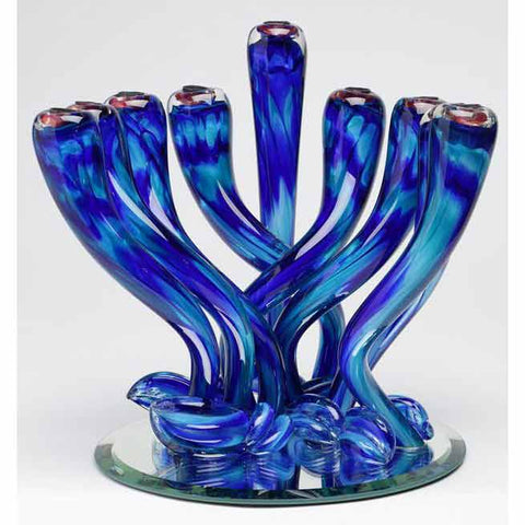 Mike (Michael) Hudson Glass Artist, Artisan Handblown Art Glass Menorahs
