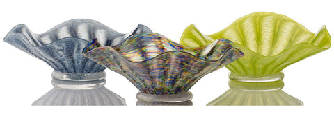 Mike (Michael) Hudson Glass Artist, Artisan Handblown Art Glass Flutter Bowls