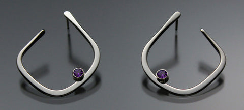 Amethyst Earrings EAR050SSAM Sterling Silver or 14K Gold by John Tzelepis Jewelry