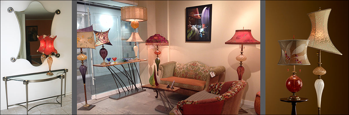 Kinzig Design Lamps, Interior Setting, Hand Blown Glass Lamps, Artistic, Artisan-Crafted Hand-blown Lamps