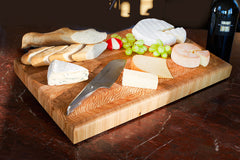 Larch Wood Cutting and Serving Boards with Food display-1
