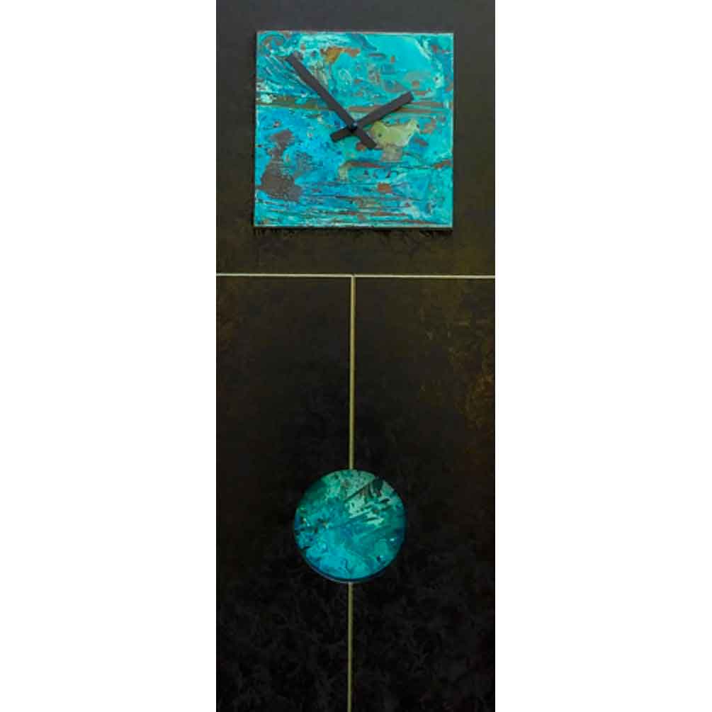 Black and Verdigris Jane Pendulum Wall Clock by Leonie Lacouette