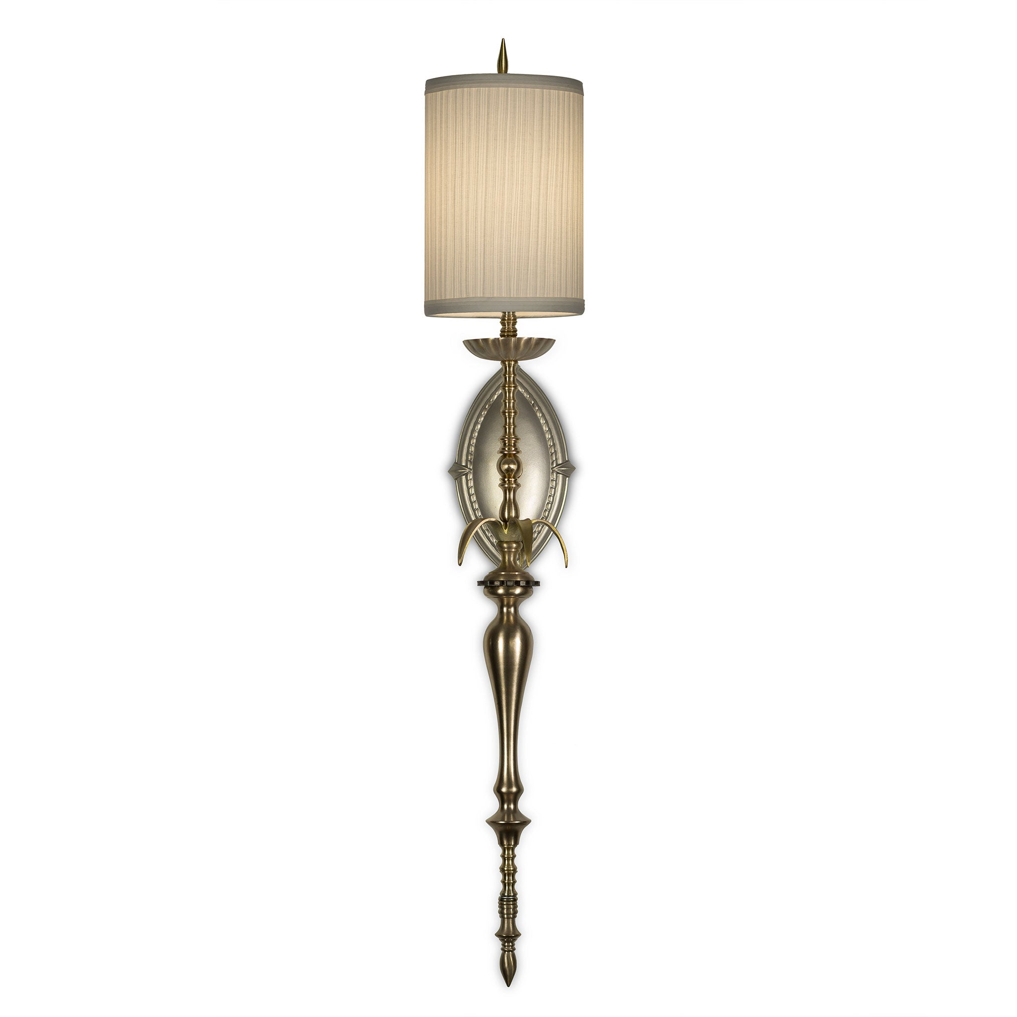 Nanty Sconce, Brass, Cream Pleated Shade by Luna Bella