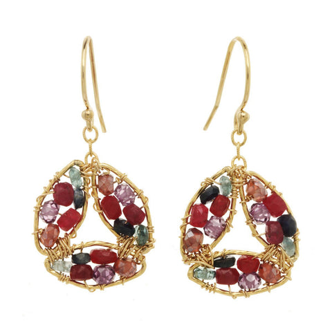 Amethyst and Ruby Earrings 2846 by Michelle Pressler Jewelry, Artistic Artisan Designer Jewelry