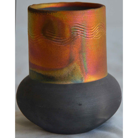 Norman Bacon Art Pottery Copper Raku Vessel NB548
