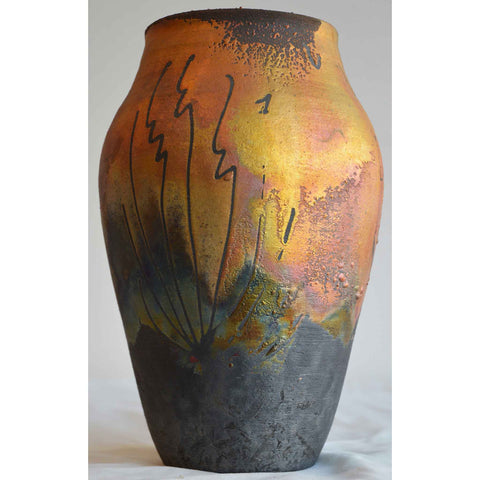 Norman Bacon Art Pottery Copper Raku Vessel NB551 1