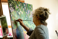 Lila Bacon Artist Painter, Contemporary Woodstock, NY Artist, Acrylic Floral Paintings