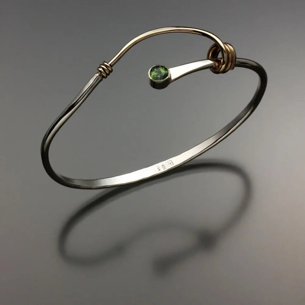 John Tzelepis Jewelry Sterling Silver and 14K Gold Peridot Bracelet ...