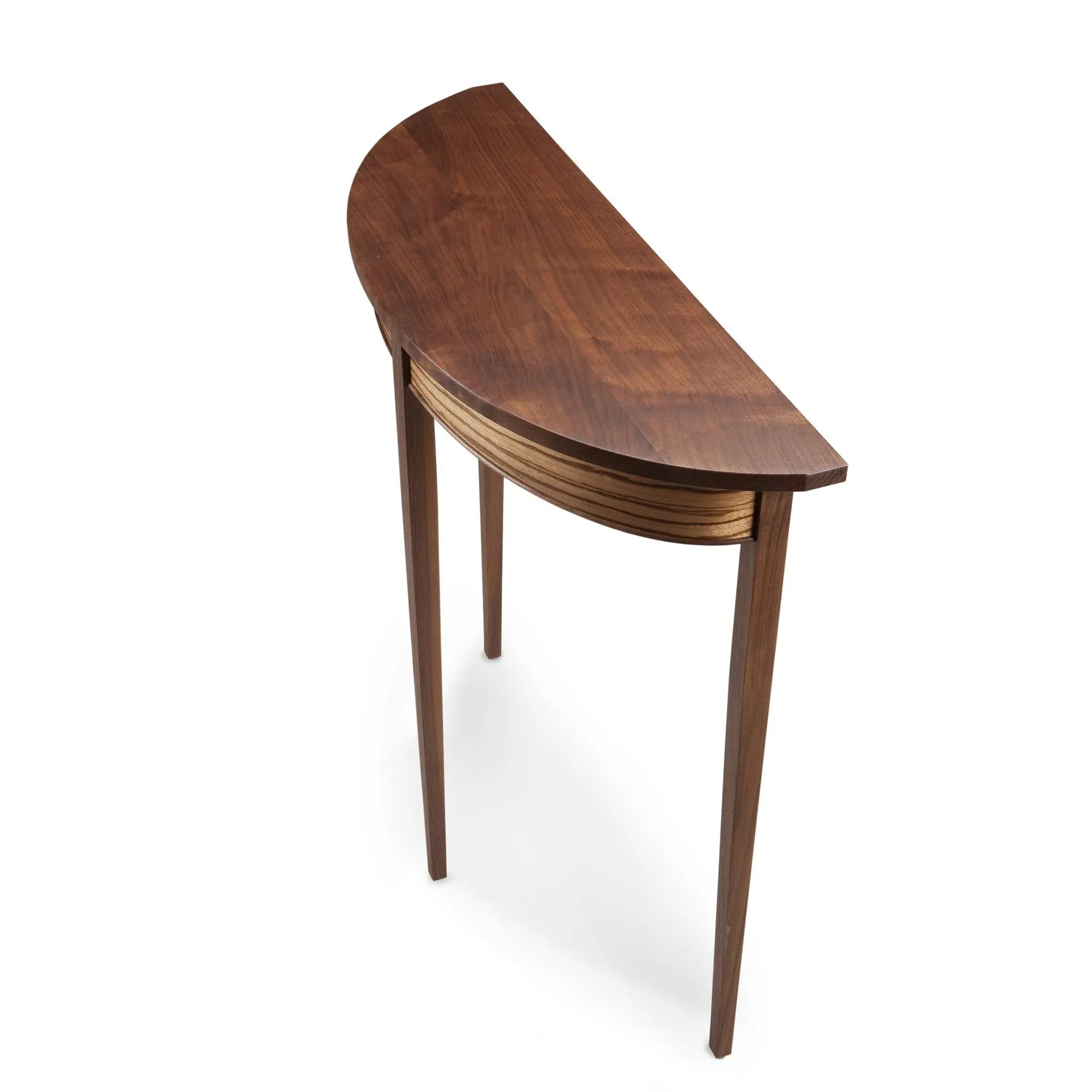 Thomas William Furniture Demilune Black Walnut Side Table ...