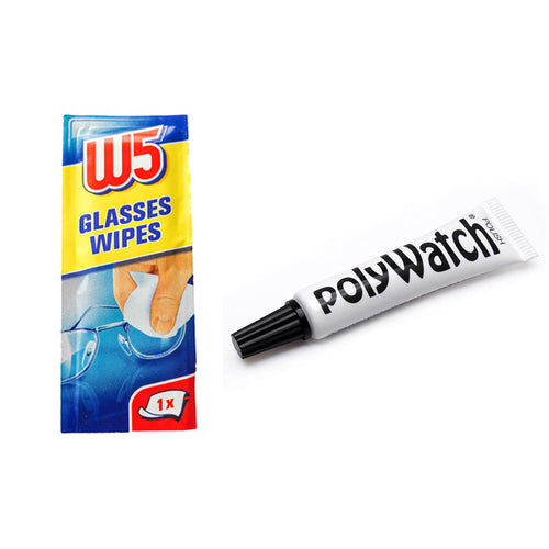 Polywatch Poly Watch Plastic Crystal Glass Polish & Scratch Remover Repair  Tool Set with Cloth