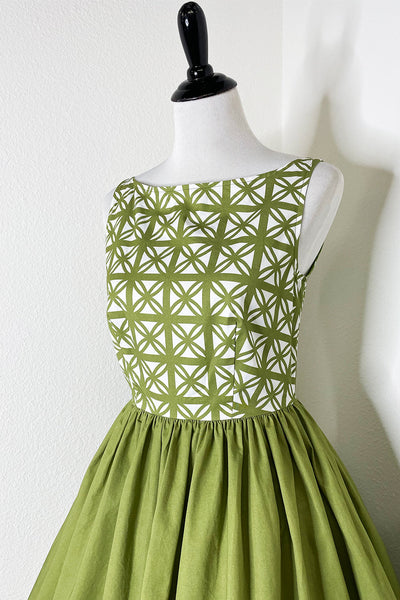 Breeze Block Kiki Dress in Olive Green - FINAL SALE