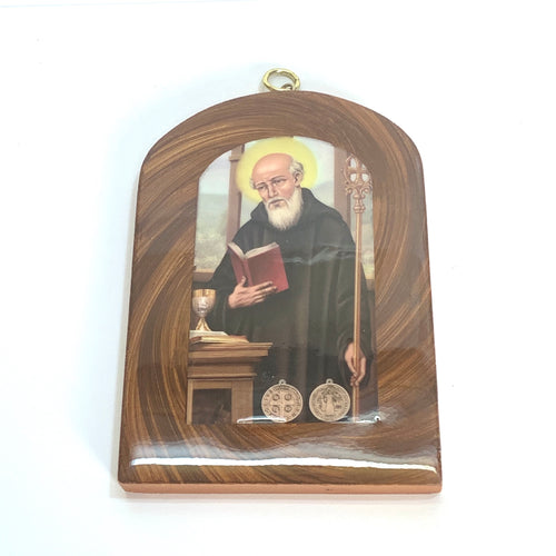 San Benito Con Medallas St. Benedict of Nursia 9 Inch Resin Statue