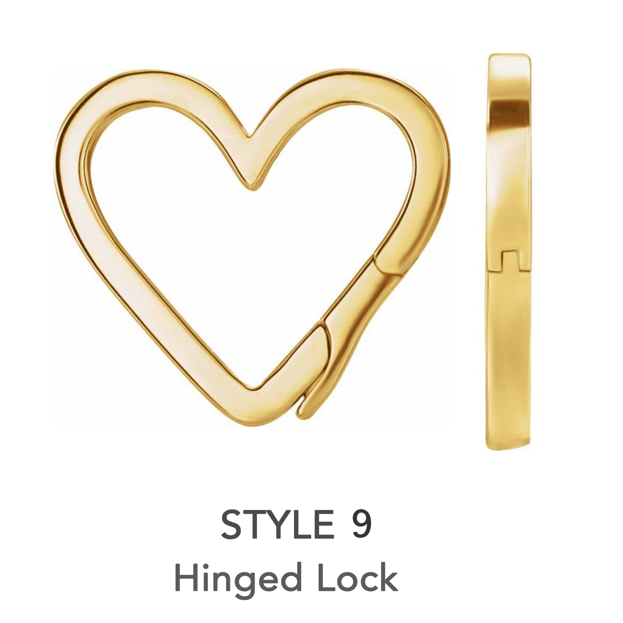 14K Gold Charm Clip 14KT 10KT 14K Solid Gold Real Yellow White Rose  Platinum Carabiner Enhancer Hinge Bail Connector Diamond 