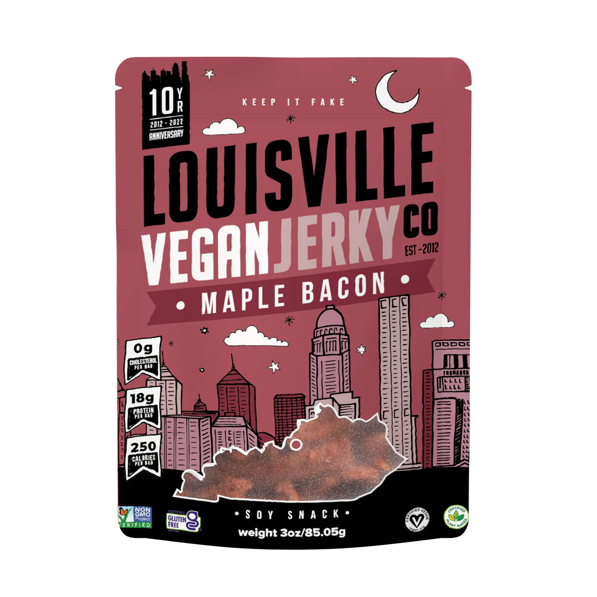 Louisville Vegan Jerky Co Paulette's Maple Bacon - 3 oz.