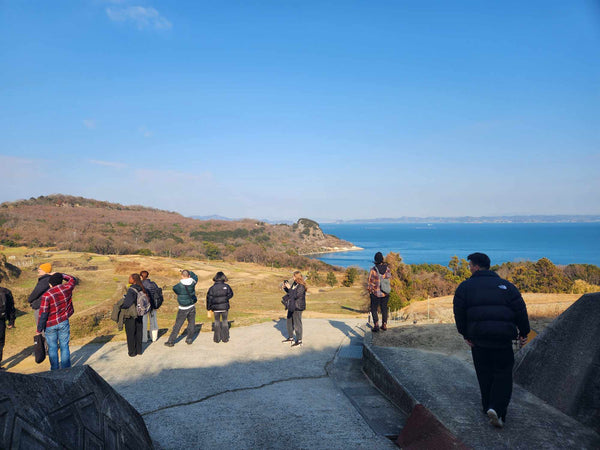 Above the terraced rice paddies in the Karato area of Teshima, which are now mostly fallow but maintained by the museum.