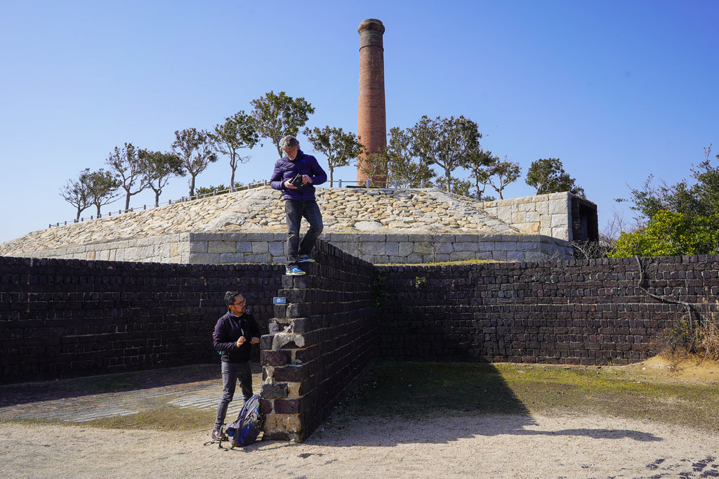 Slag walls on Inujima holding up despite the tourists.