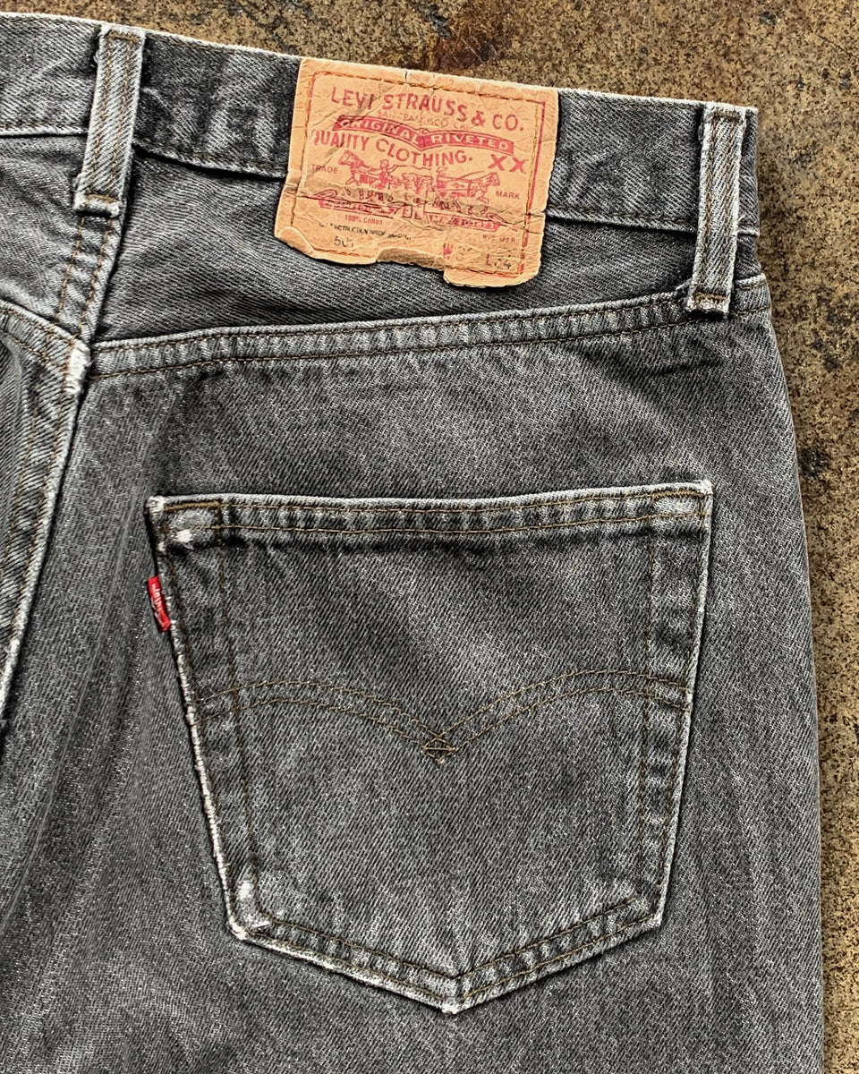 Levi's 501 Charcoal Grey Released Hem Jeans - 1990s – UNSOUND RAGS