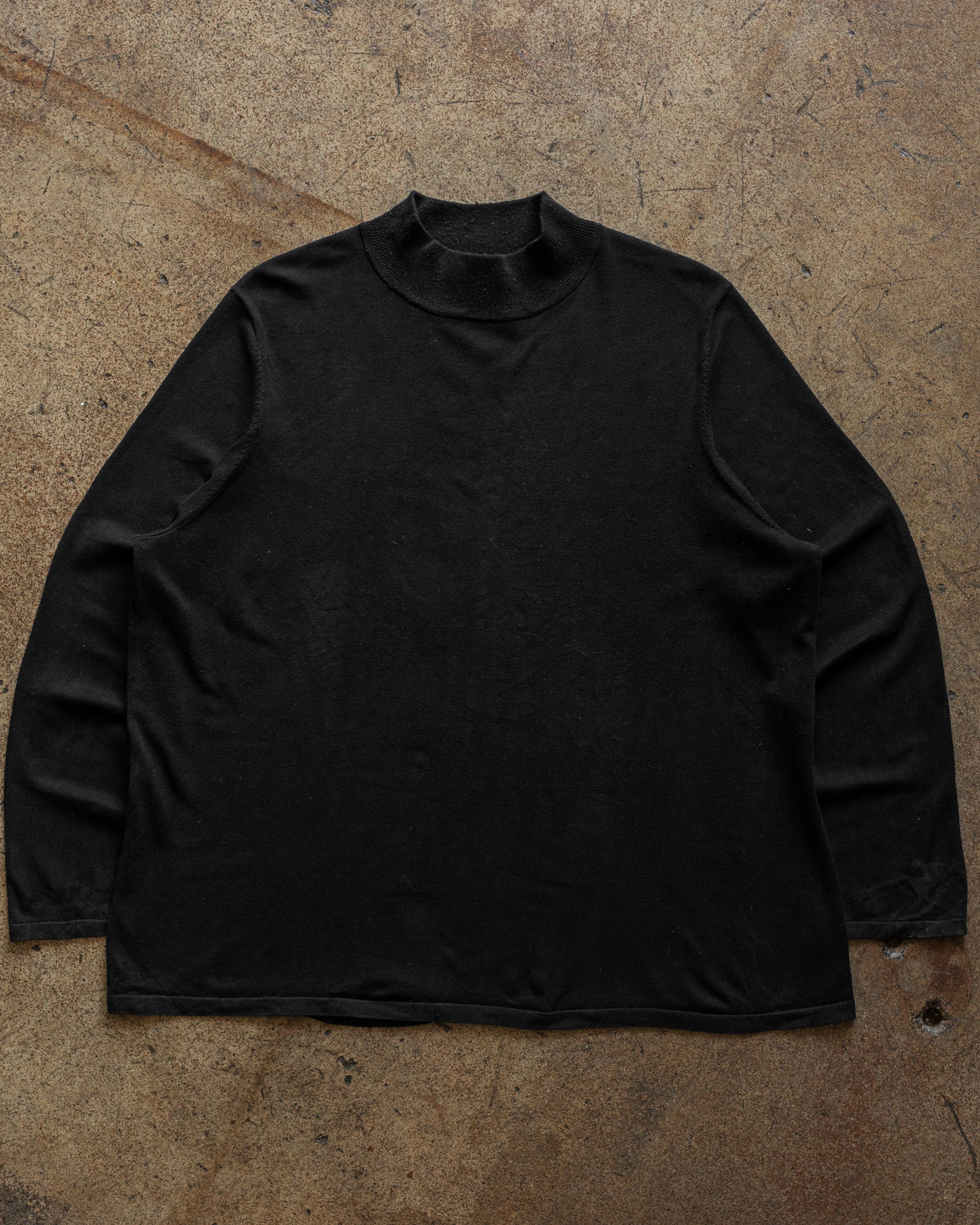 Faded Black Blank Mock Neck Shirt - 1990s – UNSOUND RAGS