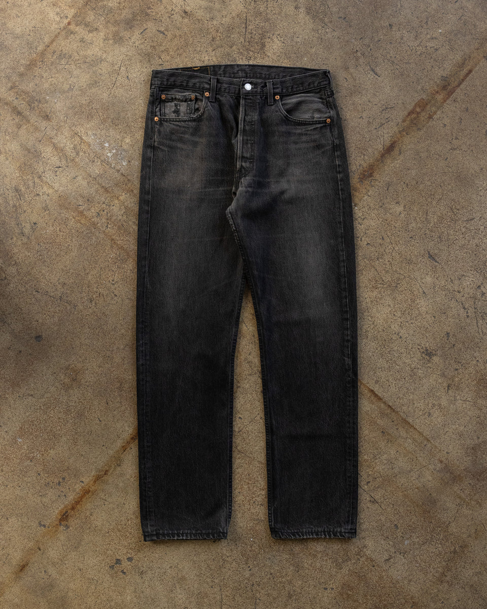 Levi's 501 Charcoal Black Repaired Jeans - 1990s – UNSOUND RAGS