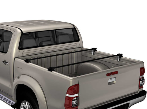 Yakima bedrock ute adaptor bike rack attached to a brown ute