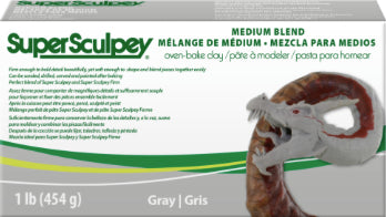 Cosclay Sculpt Medium Firm Gray -Flexible Polymer Clay
