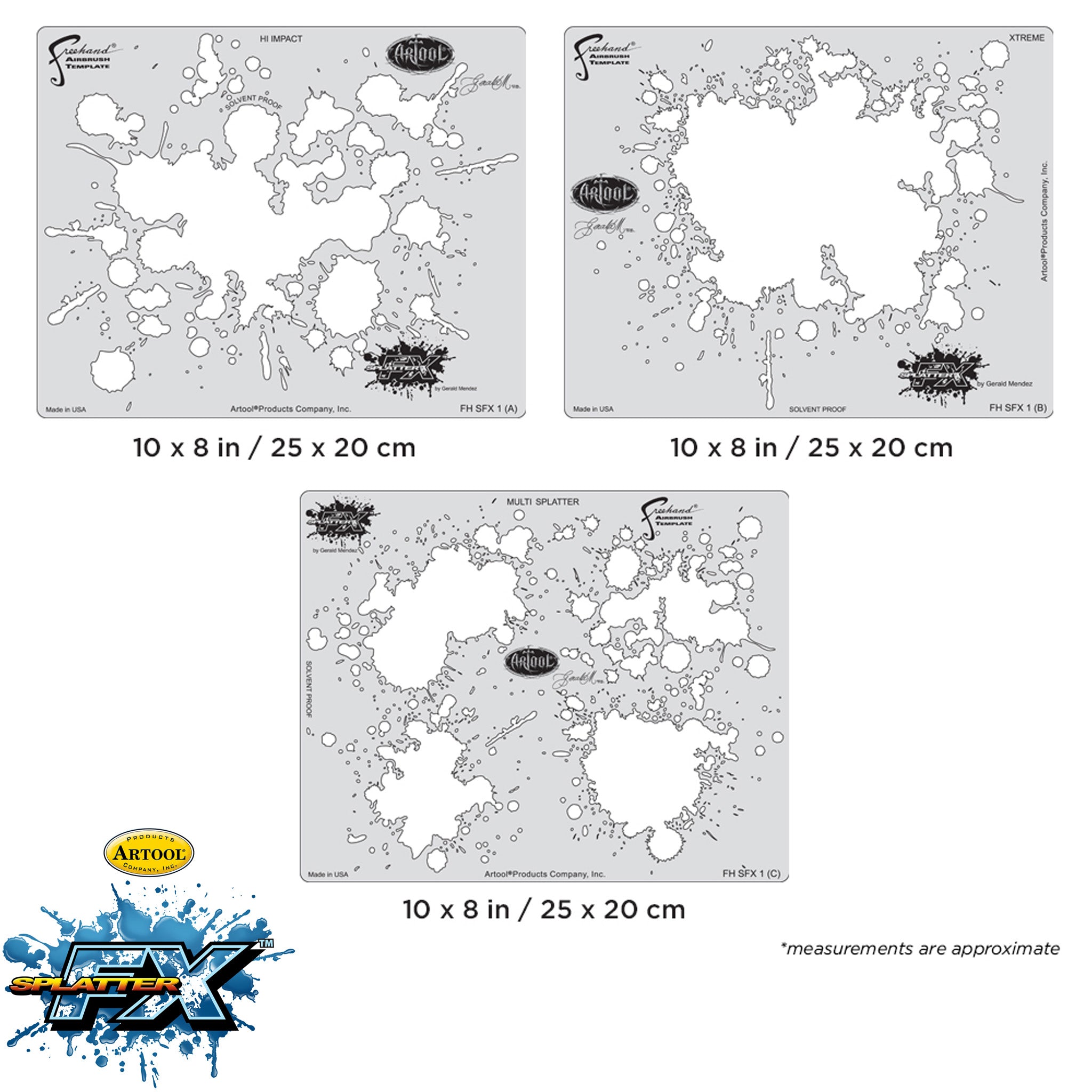 3 in 1 Airbrush template – Airbrush Stencils for spraying stains
