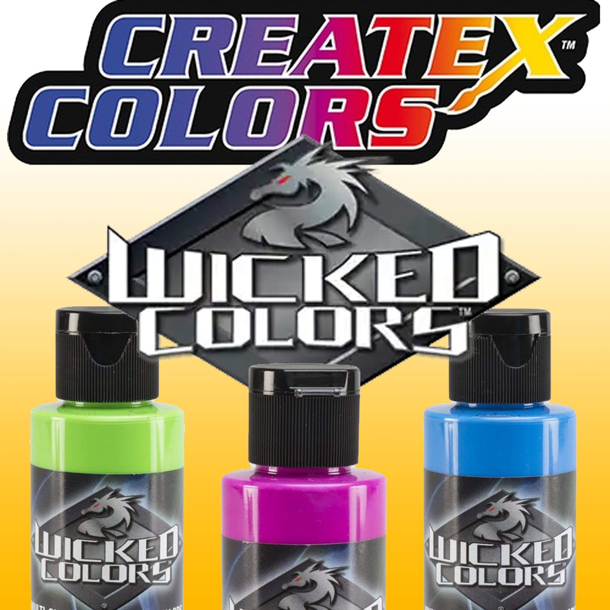 Createx Wicked Colors Fluorescent Set, 2 oz.: Anest Iwata-Medea, Inc.