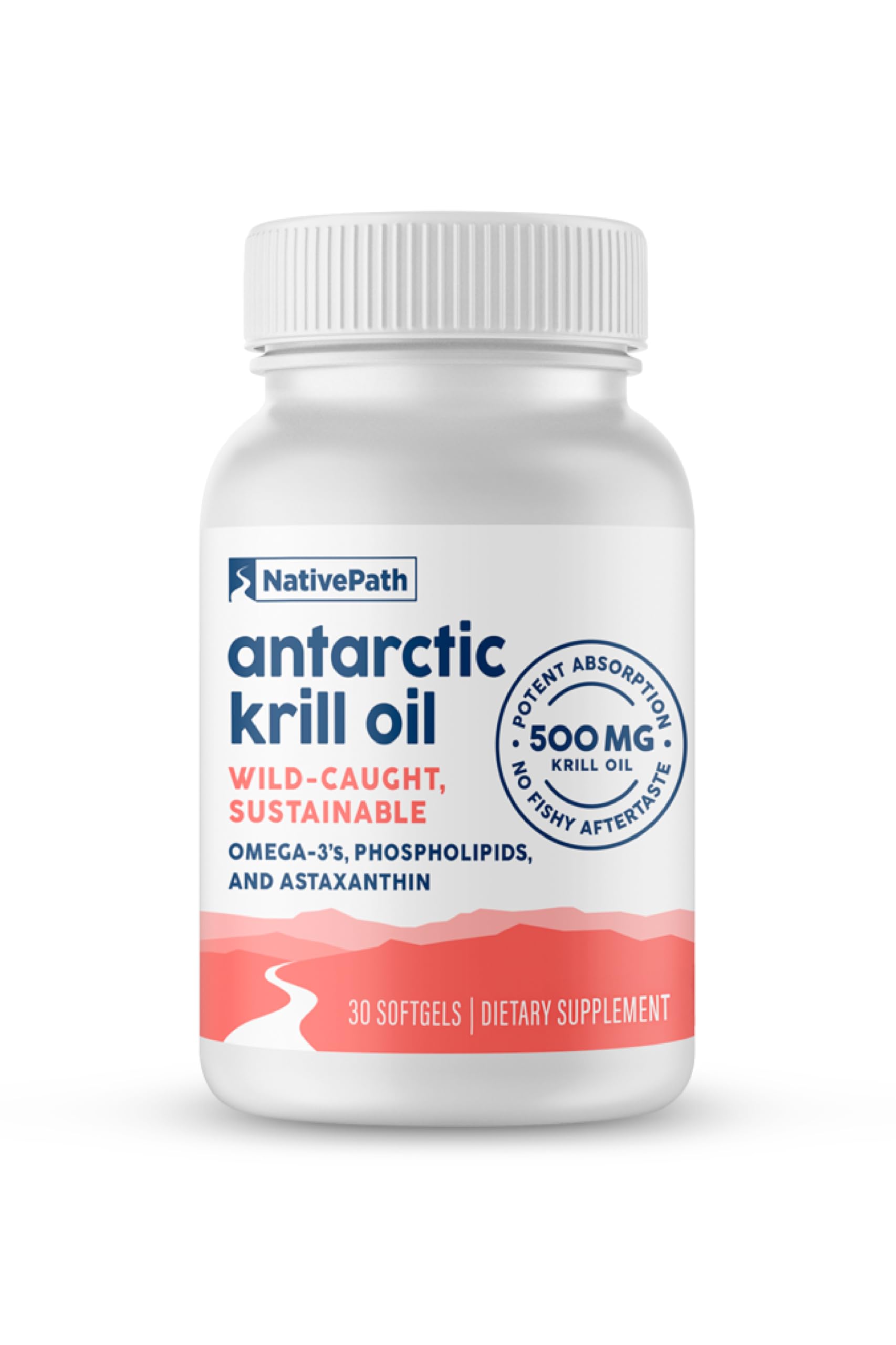 NativePath: Antarctic Krill Oil - Wild-Caught Krill Omega-3 Fatty Acids with EPA and DHA - 30-Day Supply - Supports Your Joint, Heart, Brain and Immunity - Pure Formula, No Fishy Taste