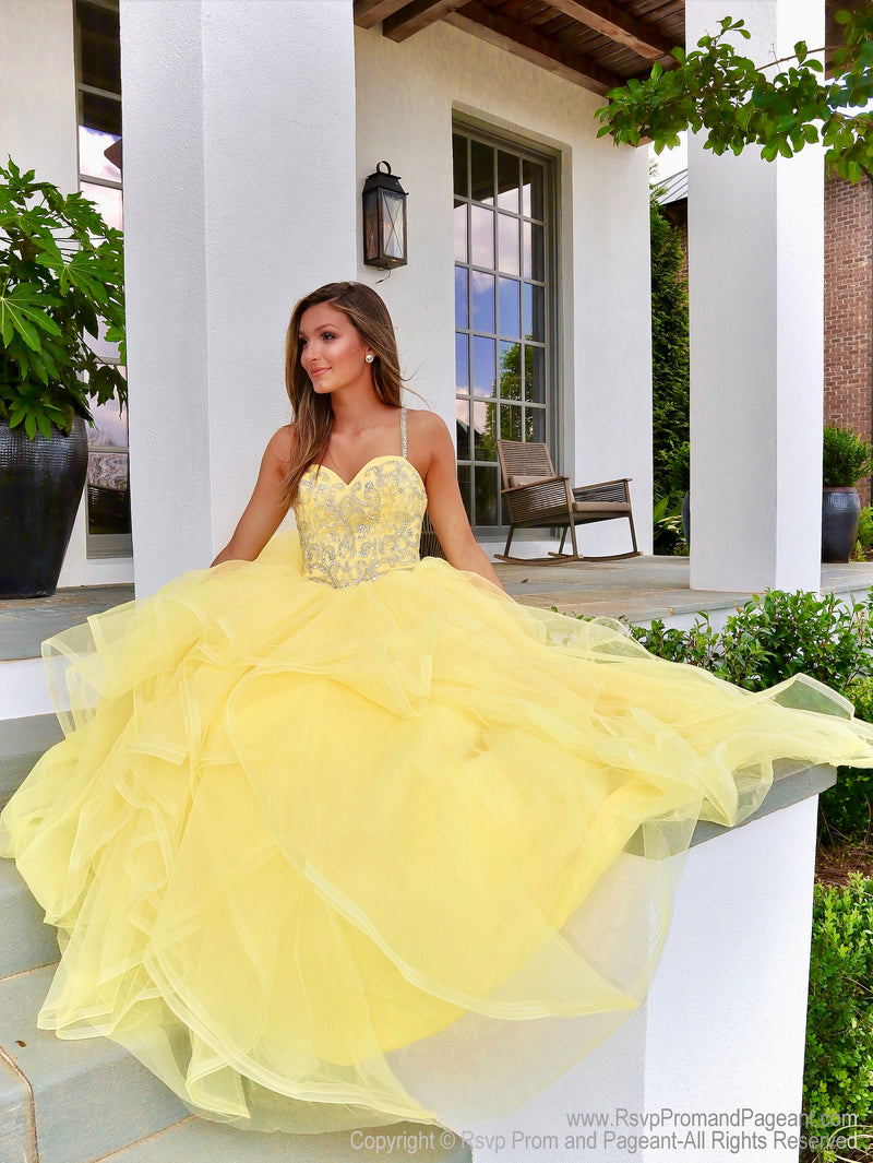 yellow pageant gown