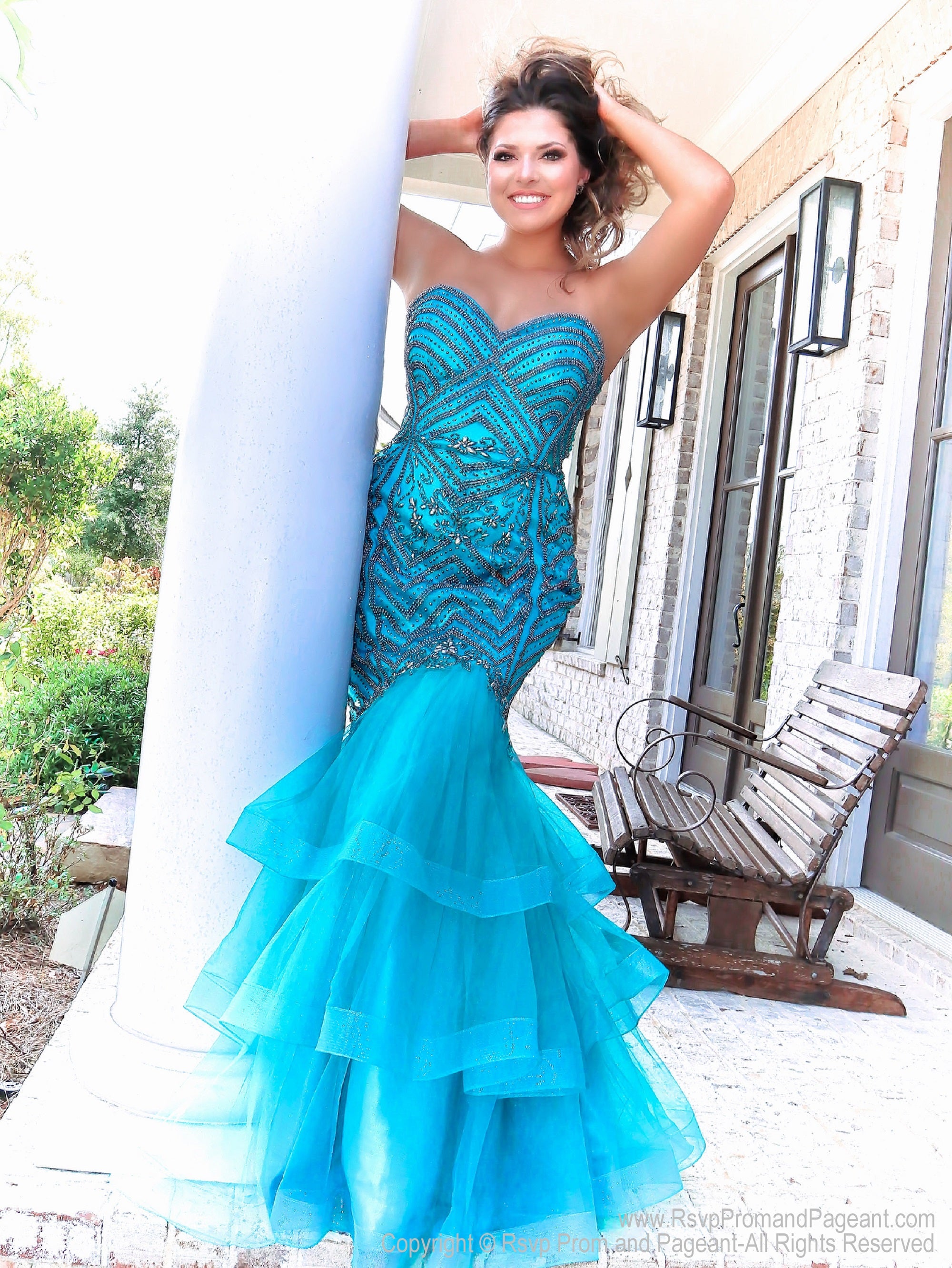 teal grad dress