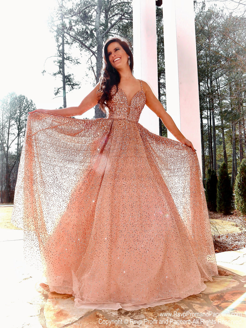 rose gold formal gown