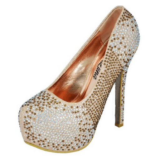 bronze heels for prom