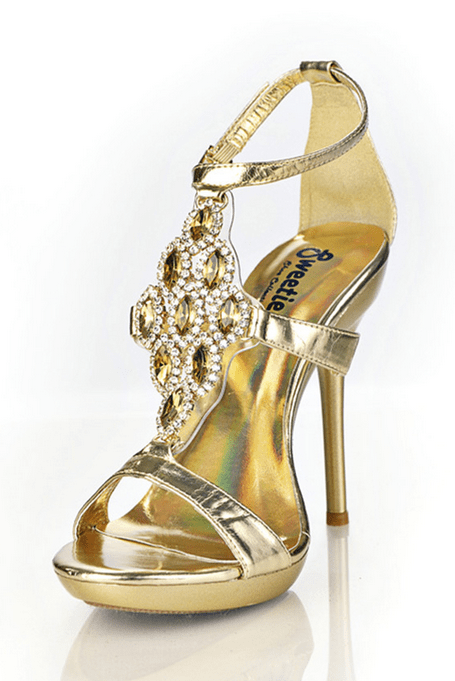 gold bling heels