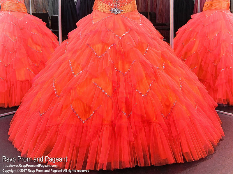 orange pageant dress